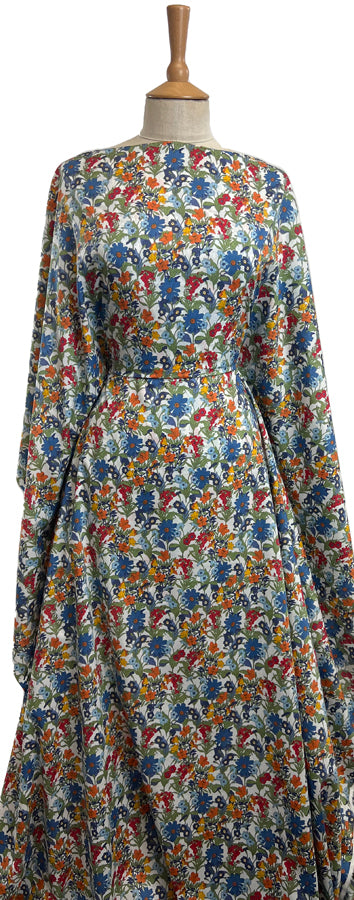 Pima Cotton Lawn Afternoon Delight Multi Coloured Floral Dressmaking Fabric Mannequin