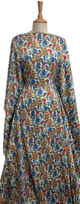 Pima Cotton Lawn Afternoon Delight Multi Coloured Floral Dressmaking Fabric Mannequin