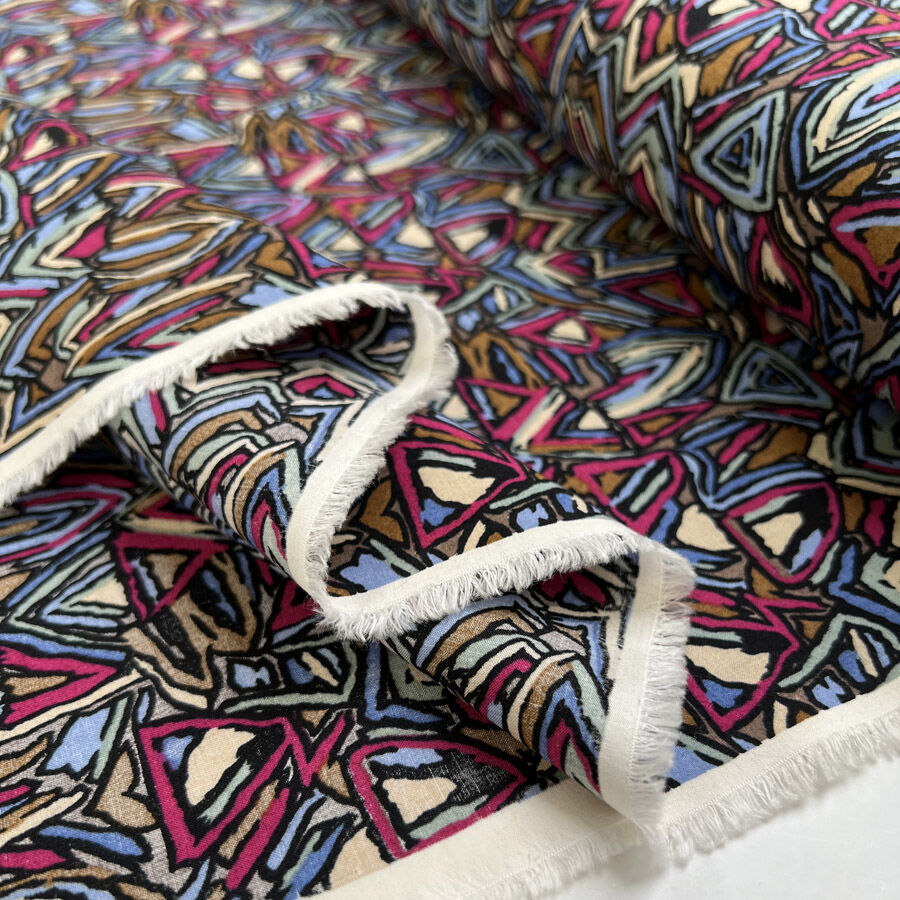 Pima Cotton Lawn Artful Abstract Pink Brown Print Dress Fabric Fold 6413D3Bb 2561 4534 8Eb8 58195Fc6A436