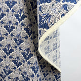 Pima Cotton Lawn Dress Fabric Blue Beige Floral Chandelier Hang