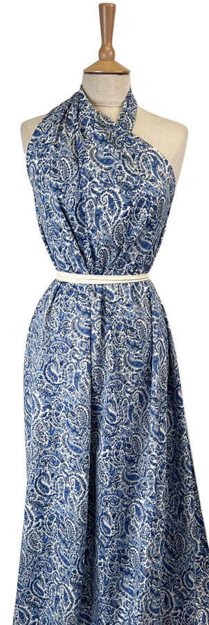 Pima Cotton Lawn Dress Fabric Blue Willow