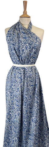 Pima Cotton Lawn Dress Fabric Blue Willow