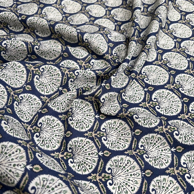 Pima Cotton Lawn Dress Fabric Denim Dandelion
