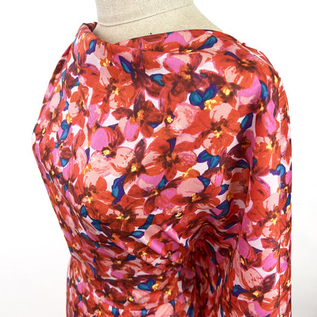 Pima Cotton Lawn Dress Fabric Red Pink Florals Sunset Peony Side 92599Adc A57C 401E 9155 6Fd434380B15