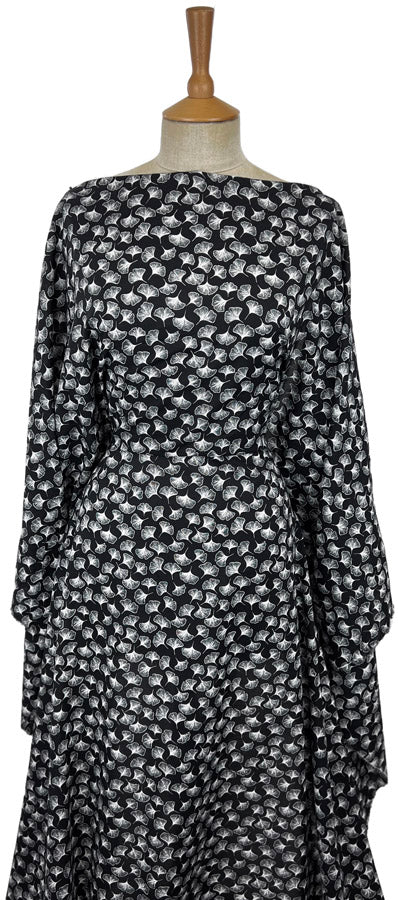 Pima Cotton Lawn Dressmaking Fabric Midnight Fall Black Dress