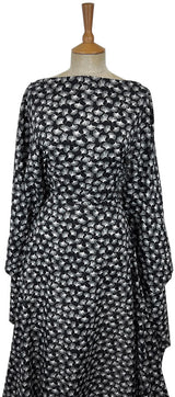 Pima Cotton Lawn Dressmaking Fabric Midnight Fall Black Dress