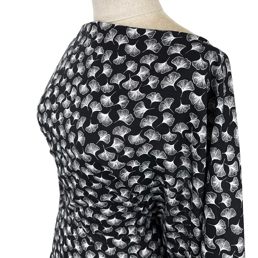 Pima Cotton Lawn Dressmaking Fabric Midnight Fall Black Side