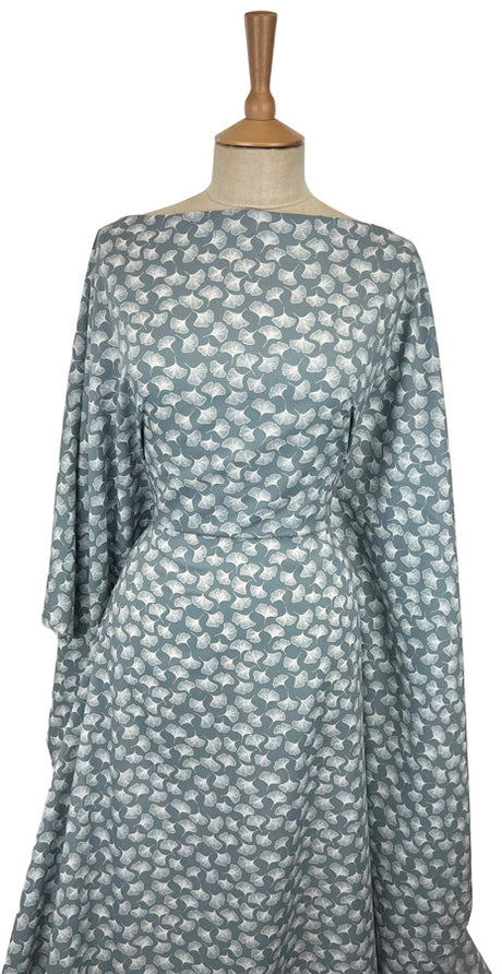 Pima Cotton Lawn Dressmaking Fabric Midnight Fall Grey Dress