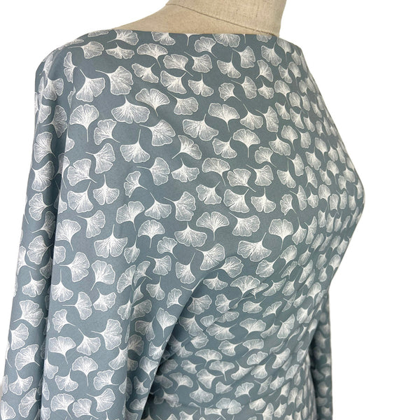 Pima Cotton Lawn Dressmaking Fabric Midnight Fall Grey Side