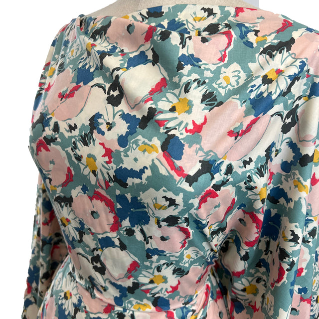 Pima Cotton Lawn Floral Gloria Cream Pink Blue Dre 2