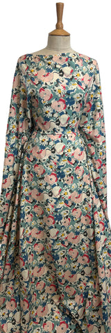 Pima Cotton Lawn Floral Gloria Cream Pink Blue Dre 4