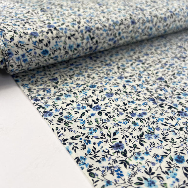 Pima Cotton Lawn Forget Me Nots Cream Blue Floral Dress Fabric Bolt Dd52F43B E228 411A 80Bb F670Fea61164