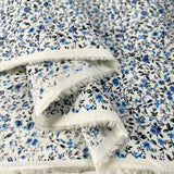 Pima Cotton Lawn Forget Me Nots Cream Blue Floral Dress Fabric Fold