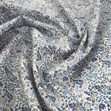 Pima Cotton Lawn Lana Blue Paisley Floral Woven Summer Dress Fabric