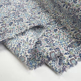 Pima Cotton Lawn Lana Blue Paisley Floral Woven Summer Dress Fabric Fold