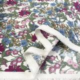 Pima Cotton Lawn Lottie Pastel White Floral Pink Blue Dress Fabric Fold