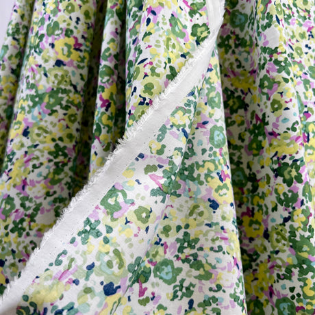 Pima Cotton Lawn Millions Green Floral Dress Fabric Hang