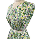 Pima Cotton Lawn Millions Green Floral Dress Fabric Side