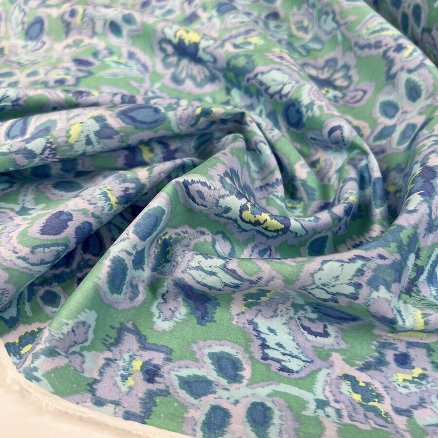 Pima Cotton Lawn Sacha Blue Floral Woven Dress Fabric