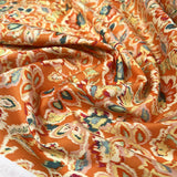 Pima Cotton Lawn Sacha Orange Floral Woven Dress Fabric