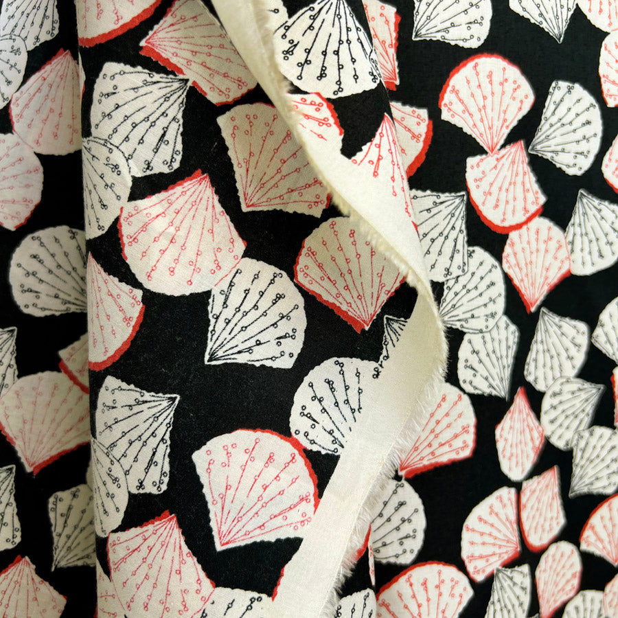 Pima Cotton Lawn Shan Black Dress Fabric Hang