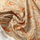 Pima Cotton Lawn Sungold Paisley Orange Floral Dress Fabric