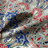 Pima Cotton Lawn Vine Red Vintage Abstract Dress Fabric