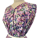 Pink Floral Dress Fabric Pima Cotton Lawn Isabella Side