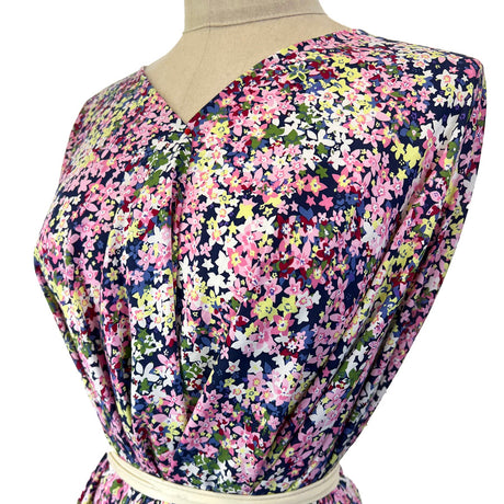 Pink Floral Dress Fabric Pima Cotton Lawn Isabella Side