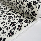 Pinky Cream Black Pink Floral Print Viscose Dress Fabric Roll