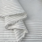 Pinstripe Lining White Black Polyester Viscose Satin Dress Fabric Fold