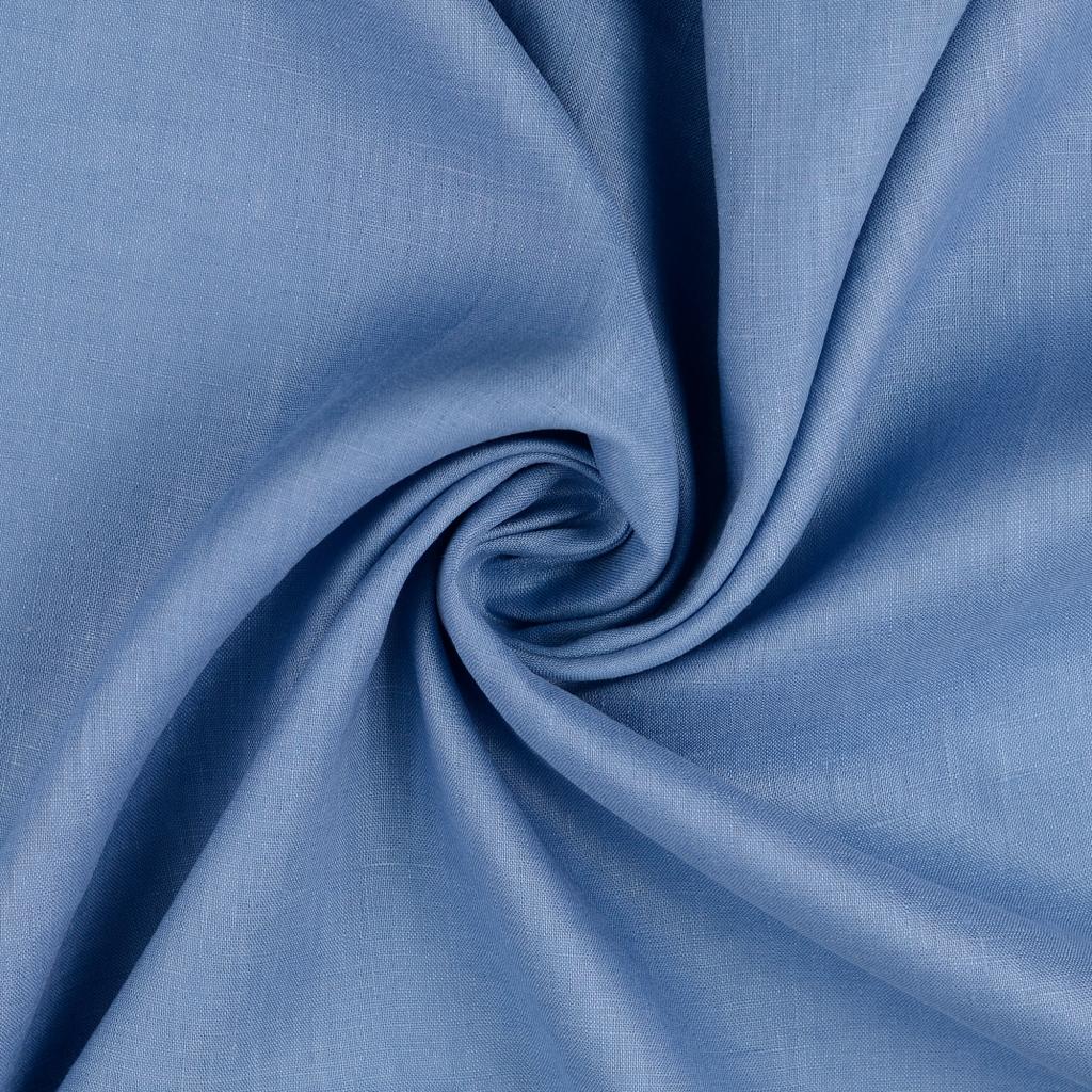 Plain 100 Percent Linen 150Gsm Dress Fabric Blue Twist