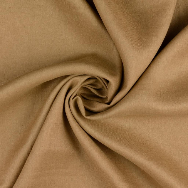 Plain 100 Percent Linen 150Gsm Dress Fabric Dark  Beige Twist