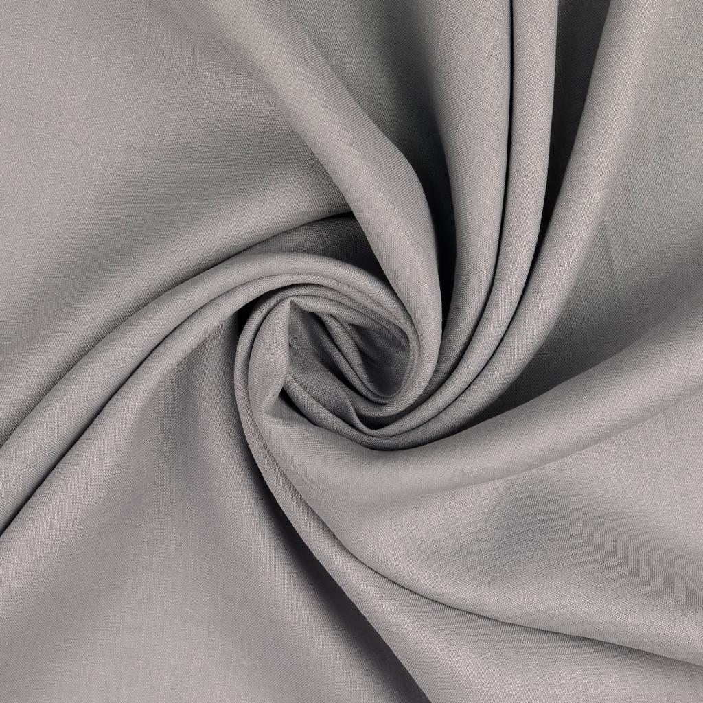 Plain 100 Percent Linen 150Gsm Dress Fabric Grey Twist