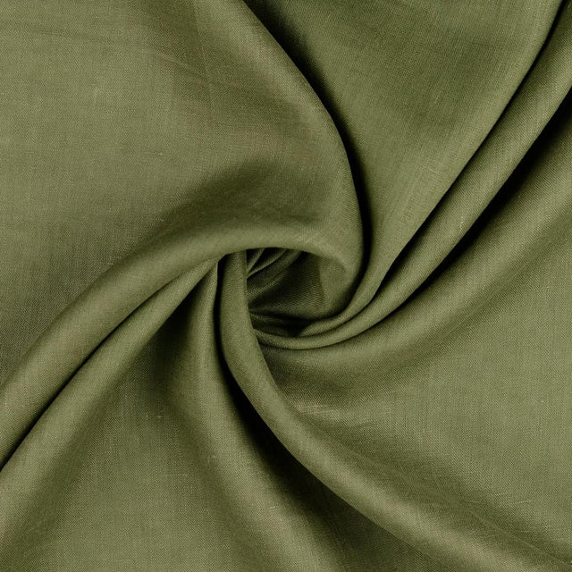 Plain 100 Percent Linen 150Gsm Dress Fabric Khaki Twist