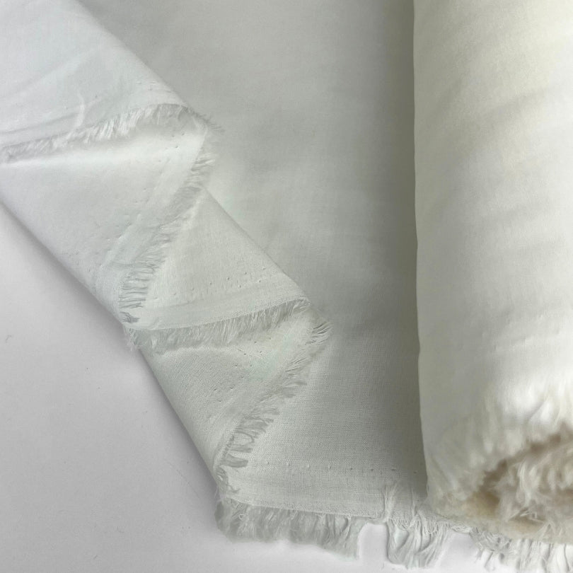 Plain Cotton Lawn Dressmaking Fabric  Riviera Lawn Ivory Roll