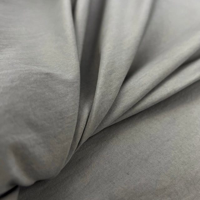 Plain Cotton Poplin Fabric Stonewashed Luxury Cotton Dove