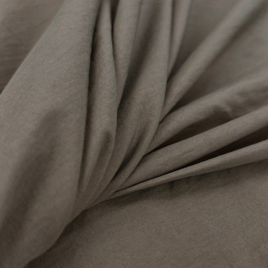 Plain Cotton Poplin Fabric Stonewashed Luxury Cotton Grey