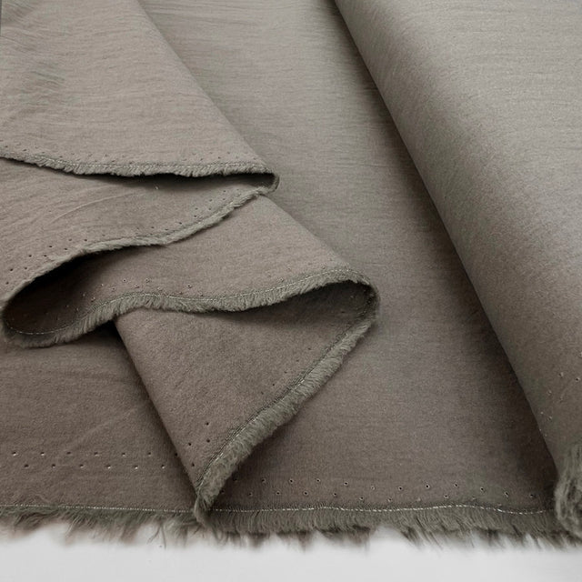 Plain Cotton Poplin Fabric Stonewashed Luxury Cotton Grey Fold
