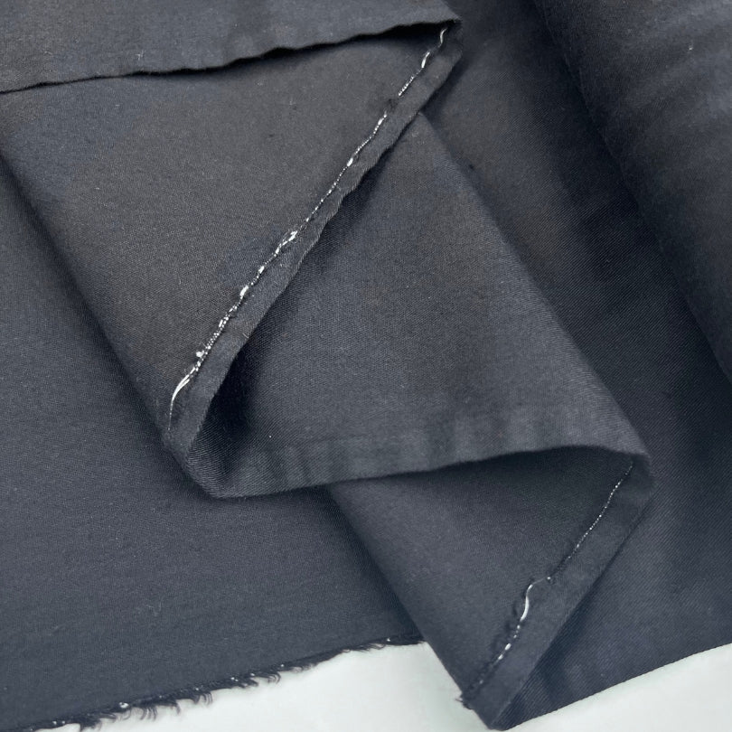 Plain cotton twill shirt dress fabric lady tessa black fold