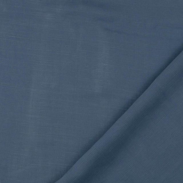 Plain Lightweight Soft Dress Fabric Lyocell Linen Blue Fold