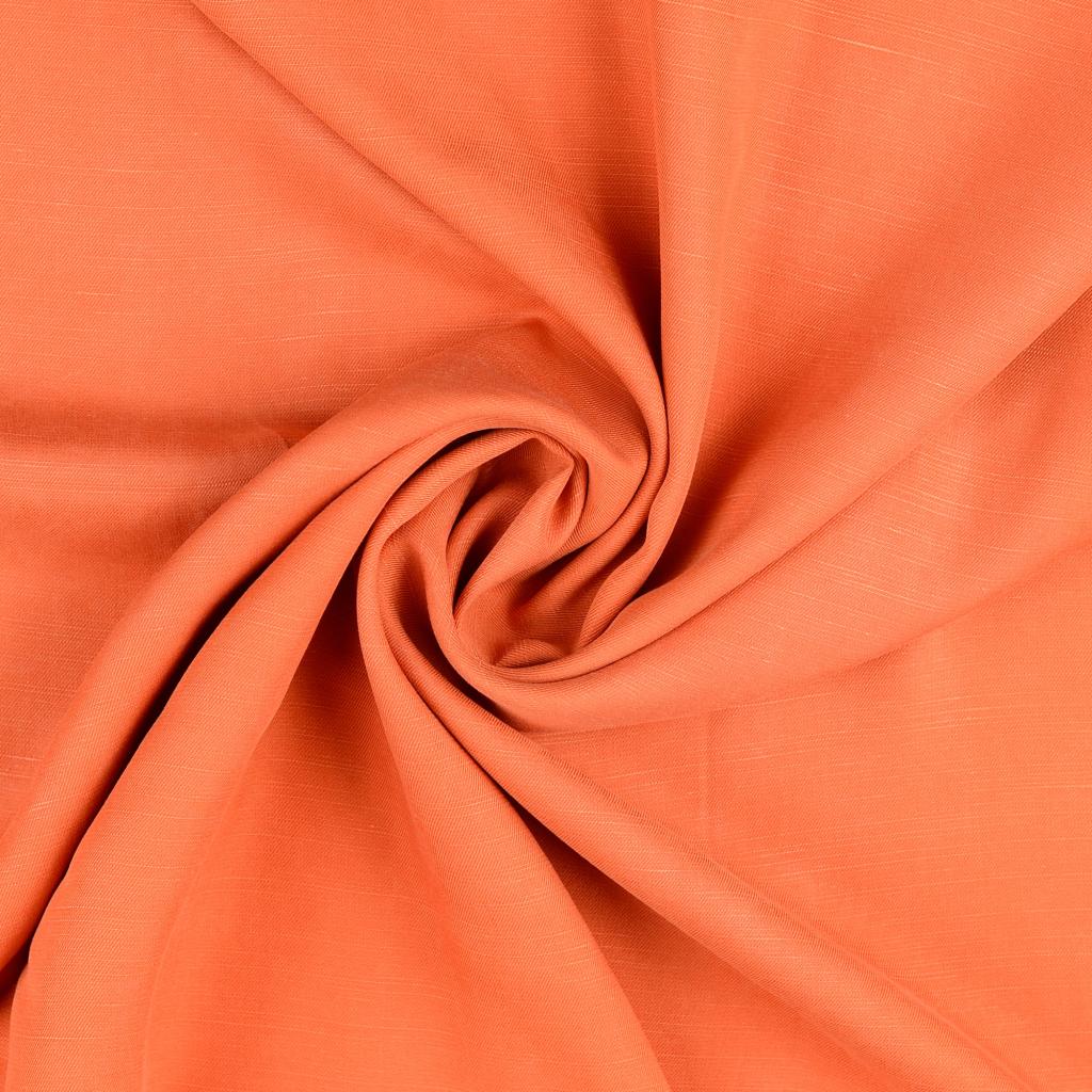 Plain Lightweight Soft Dress Fabric Lyocell Linen Orange Twist