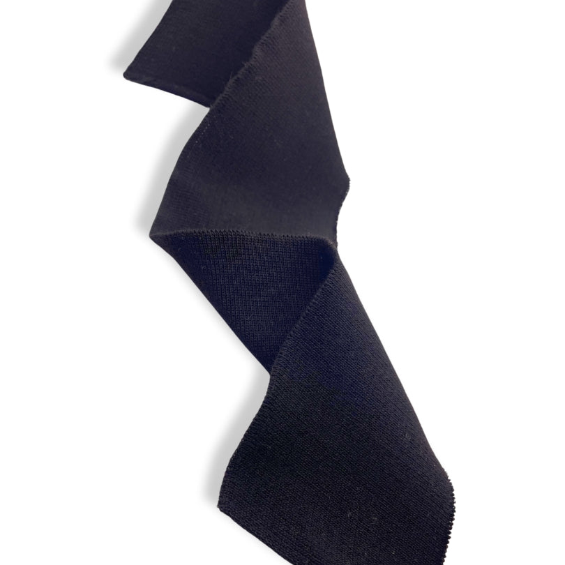 Plain Poly Cotton Stretch Knitted Ribbing Fabric Black 2