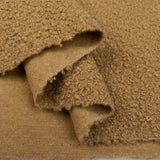 Plain Tan Brown Luxury Heavy Boucle Coating Fabric Fold