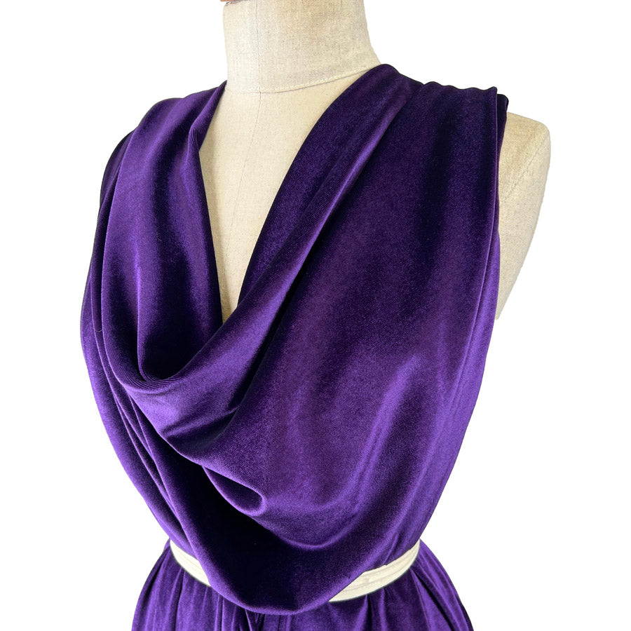 Plain Velour Dress Fabric  Roxy Stretch Velvet Amethyst Side 6178Dece 6E14 4431 9A5B A94D337Bf63F