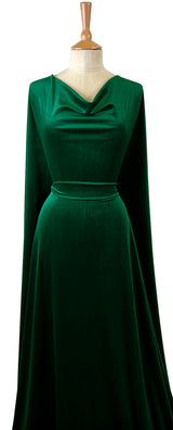 Plain Velour Dress Fabric  Roxy Stretch Velvet Emerald Dress