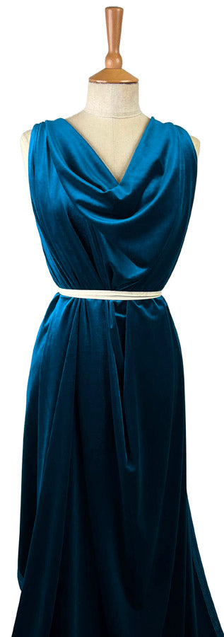Plain Velour Dress Fabric  Roxy Stretch Velvet Peacock Dress