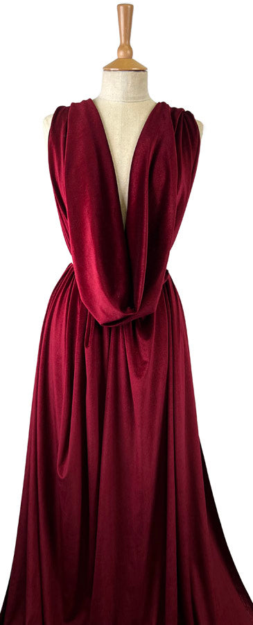 Plain Velour Dress Fabric  Roxy Stretch Velvet Wine Dress