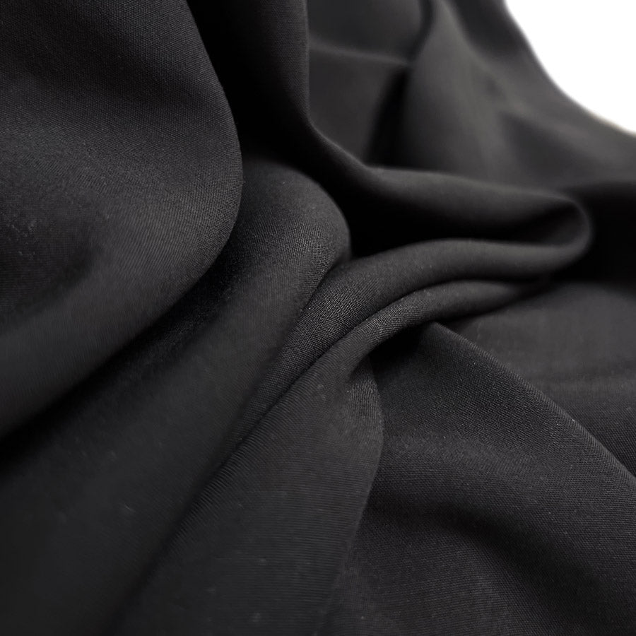 Plain Viscose Poplin Dress Fabric Black