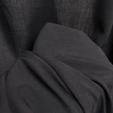 Plain Viscose Poplin Dress Fabric Black Hand